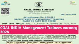 Coal India Management Trainee vacancy 2024